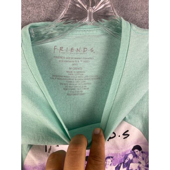 Friends TV Show T Shirt‎ Women's Size M Mint Green 90's Graphic Tee - Picture 2 of 7